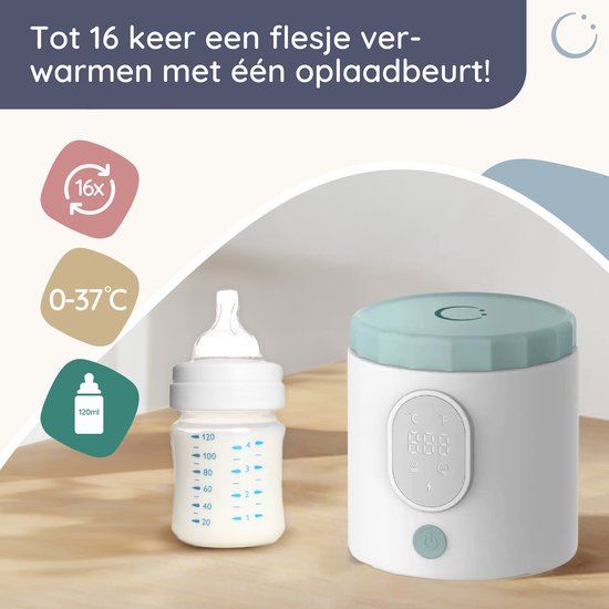 Numsy Draagbare Flessenwarmer Onderweg - Draadloos - Incl 6 Adapters - 4 Temperatuurniveaus