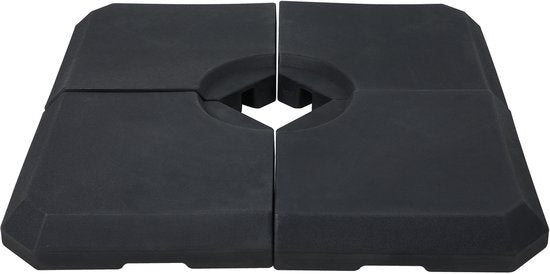 AXI Parasolvoet 4-delig Vulbaar – Zwart – 99 x 99 x 10 cm - Voor Zweefparasols tot 2,5 x 2,5 m of diameter 3 m – Met Handvat – Kunststof