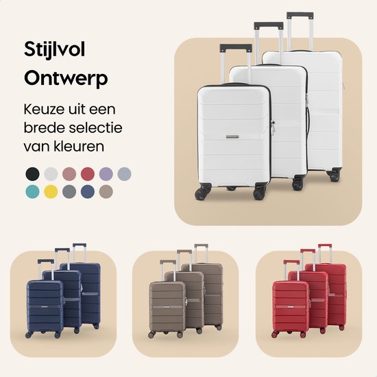 SC Urban Adventurer - Handbagage Koffer - Cijferslot - 44L - Spinner wielen - Reiskoffer met Kofferslot - Lichtgewicht Trolley - Wit