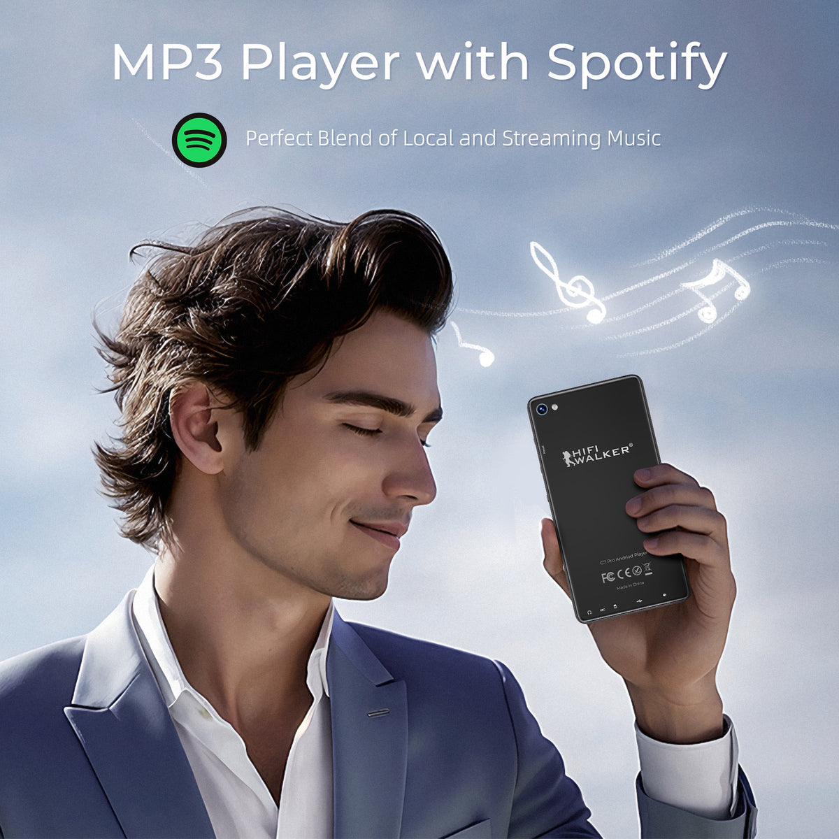 HIFI WALKER G7 Pro Android muziekspeler - 128 GB - zwart