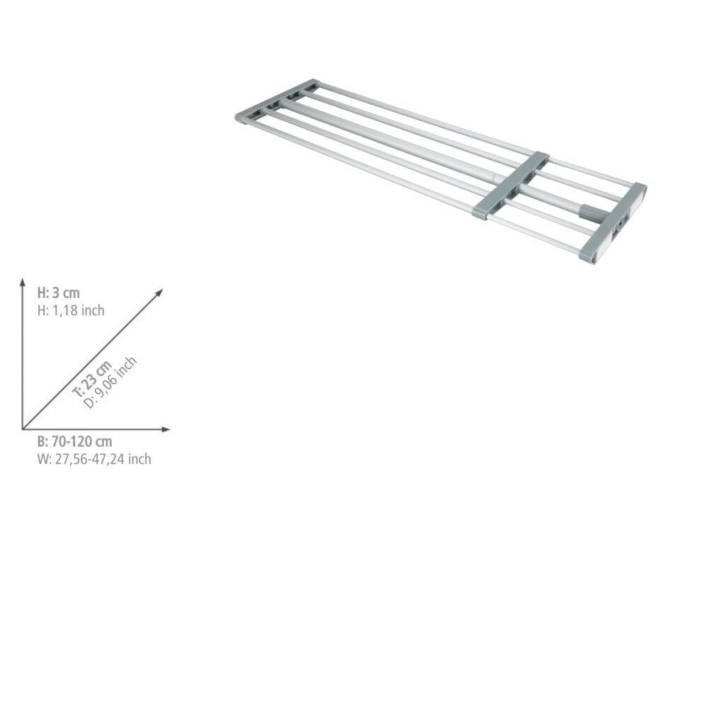 WENKO Telescopisch Klemrek Grijs/Zilver - 70-120 cm - Zonder Boren