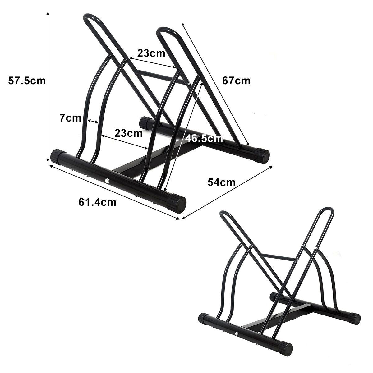 Coast Fietsenrek Fietsenstalling voor 2 Fietsen Zwart 60 x 53 x 56 cm