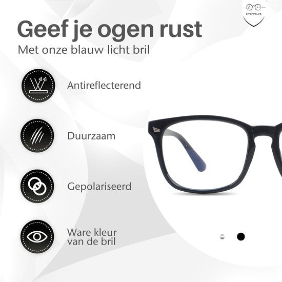 LC Eyewear Computerbril – Blue Light Bril – Blauw Licht Filter – Unisex – Zwart