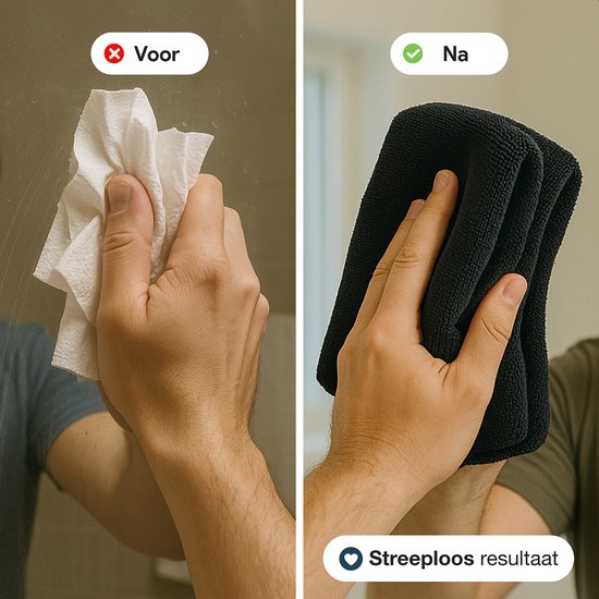 Luft ultra absorberende Microvezel Droogdoek - 60 x 80 - Badkamer en Auto - Microvezeldoekjes - Sterk - Zwart - 1300 GSM