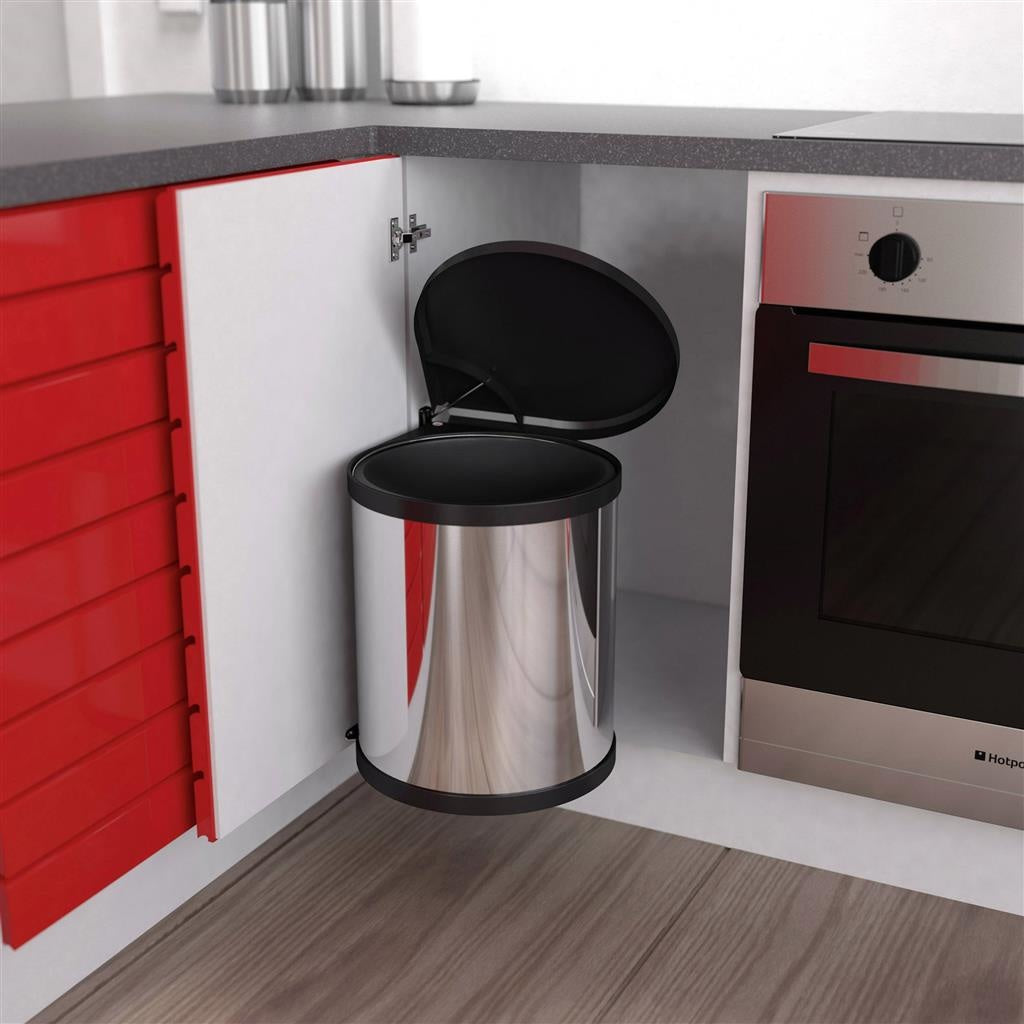 Hailo Compact-Box M Prullenbak - 15 l - Inbouwprullenbak - RVS