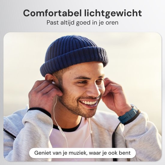 Nuvance Oortjes met Draad - Geschikt voor Lightning - In-Ear Oordopjes met Draad - Bedrade Oordopjes met Microfoon - Wit
