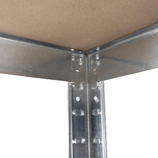 Kinzo - Stellingkast (Heavy Duty) - 5 MDF Planken, Max. 750 kg, Montage Zonder Schroeven - 172 x 75 x 30 cm - Metaal/MDF - Grijs/Bruin