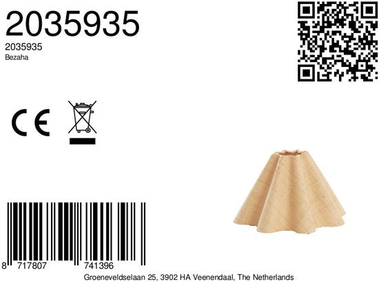 Light & Living - kap - Bezaha - naturel - textiel - Ø 11cm - E27 - 2035935