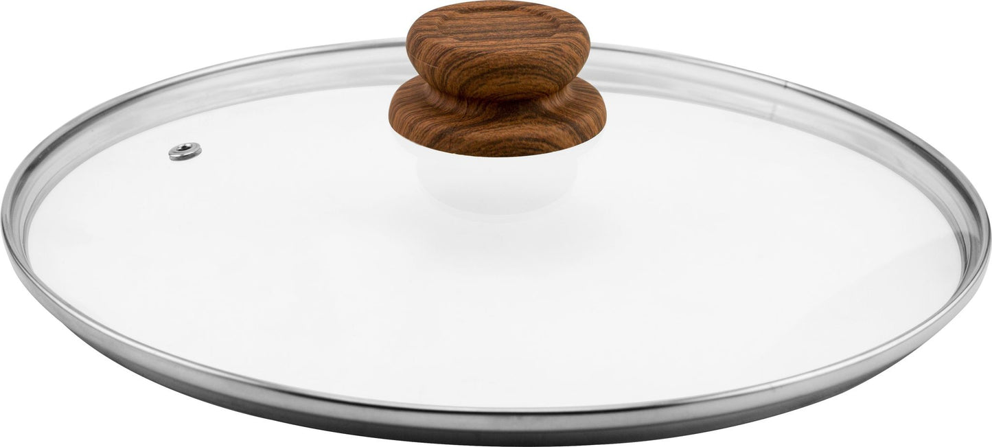 Livington koperen en stenen glazen deksel 28 cm
