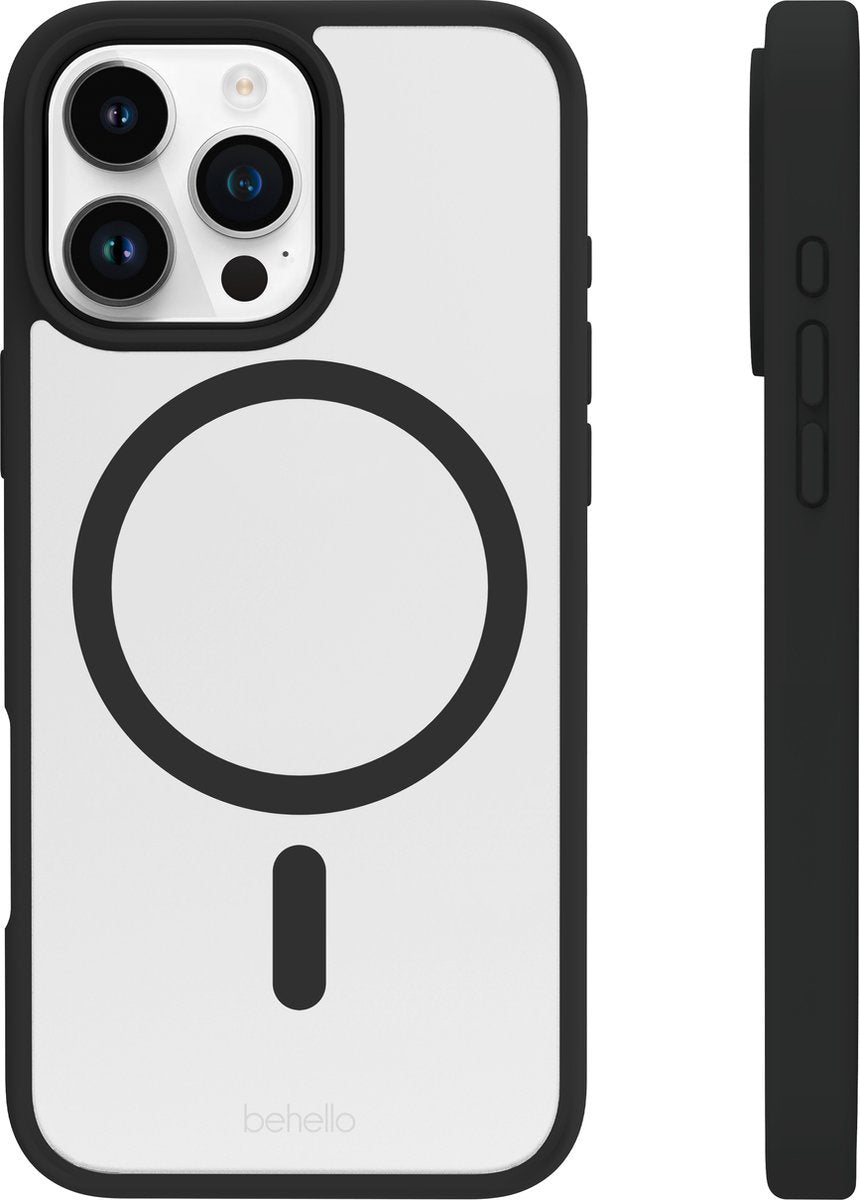 BeHello Hoesje voor iPhone 16 Pro - MagSafe - Flexibel - Schokbestendig - Transparant Zwart