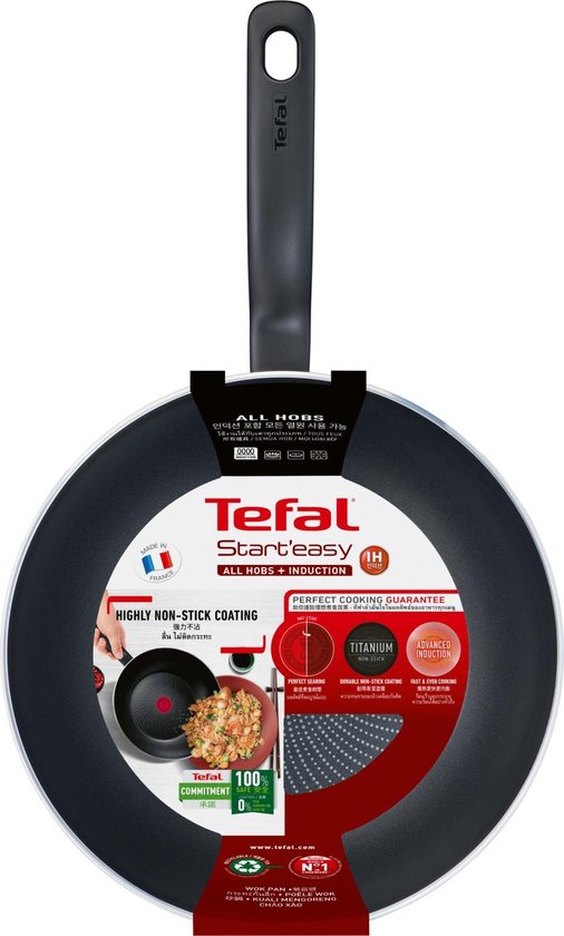 Tefal Start'easy wokpan 28 cm - PFOA Vrij - Geschikt Voor Alle Warmtebronnen