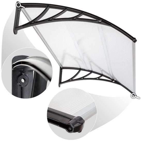 tectake® - deurluifel - afdak deurluifel - polycarbonaat - 150 cm breed - 401265
