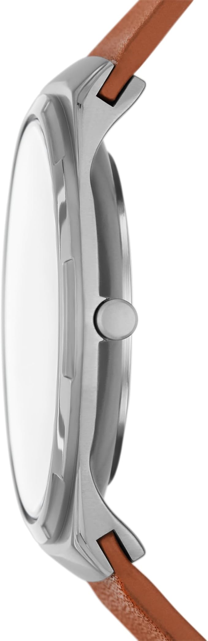 Skagen Melbye Titanium 40 mm - Grijze titanium kast - Blauwe wijzerplaat - Bruine leren band