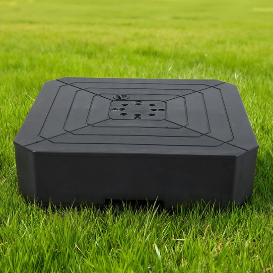 AXI Parasolvoet Vulbaar – Zwart – 82 x 82 x 19 cm – Met 2 Wielen - Met Handvat - Voor Zweefparasols tot 3 x 3 m of met een diameter van 3 m- HDPE Kunststof – Vulbaar met 115 Liter Water