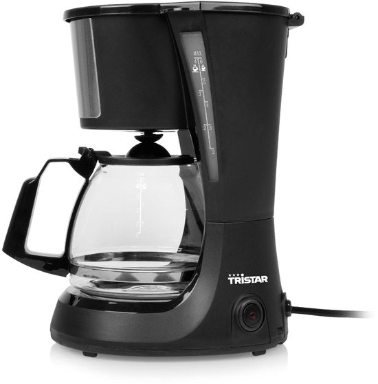 Tristar Koffiezetapparaat filterkoffie 600W - CM-1281 - 0,75L, 6 koppen - Camping geschikt - Zwart