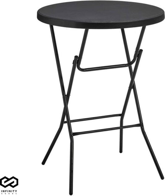Infinity Goods Stevige Zwarte Statafel - Partytafel - Robuust en Weersbestendig - Inklapbaar - 80cm x 110cm - Feest - 1 stuk - Zwart