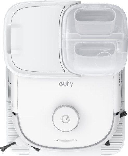 eufy Robotstofzuiger Omni E25, HydroJet dweilsysteem, 20.000 Pa zuigkracht, DuoSpiral borstels die ontklitten, CornerRover arm voor het schoonmaken van hoeken, alles-in-één station, voor gezinnen met huisdieren en kinderen.
