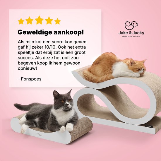 Jake and Jacky Krabkarton voor Katten 2 in 1 Model - Krabpaal Karton - Krabplank - Krabmand - Krabmeubel - Kartonnen Krabmat - Kattenmand - Kattenbed - 60x24x34cm