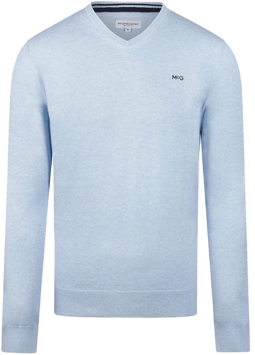 McGregor 12G Trui met V-hals - Lichtblauw - maat S