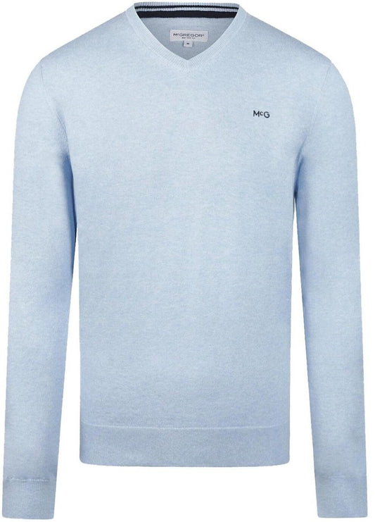 McGregor 12G Trui met V-hals - Lichtblauw - maat S