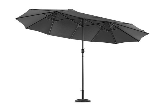 Hortensus Dubbele Parasol – UV80 & Waterbestendig – 460 x 270 x 255 cm – Zwart