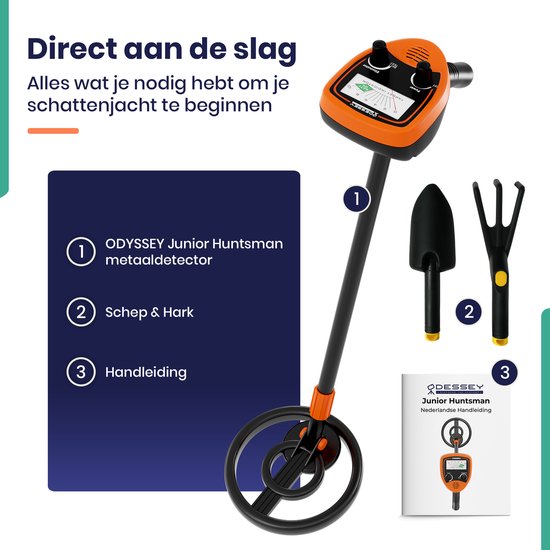 ODESSEY Metaaldetector voor Kinderen - Starterset - Draadloos - Kind - Kinderen - Junior Huntsman