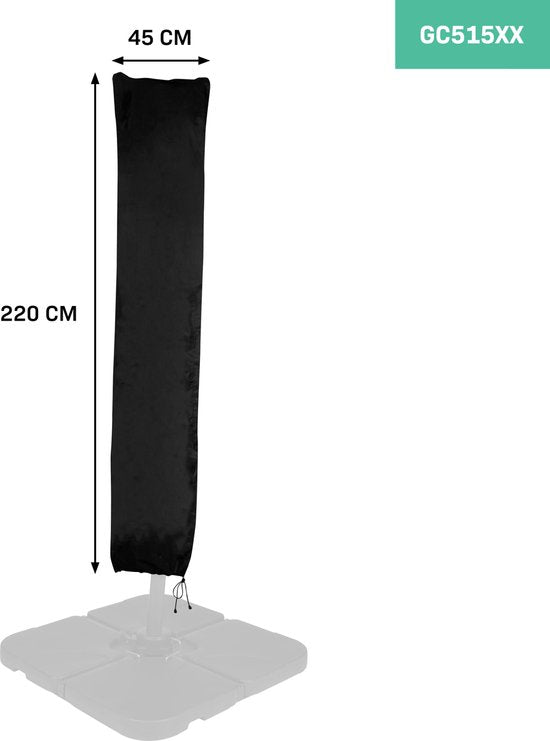 VONROC Parasolhoes M – 220x45cm – Voor stokparasols en zweefparasols tot 400cm – Universeel & voor GP501XX, GP502XX, GP506XX