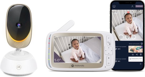 Babyfoon Motorola VM85 Connect monitor 5" Wi-fi wit