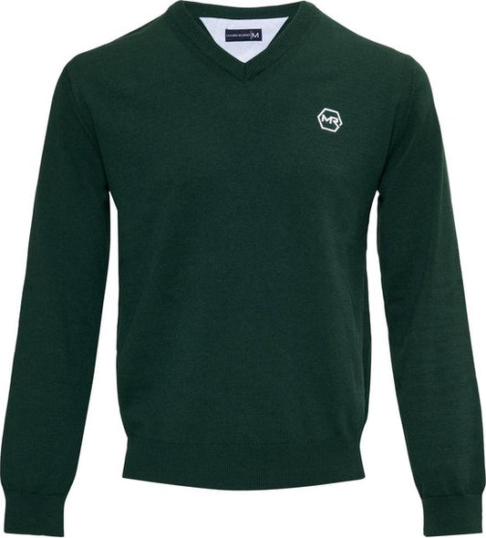Mario Russo Pullover - Donkergroen - Maat L - Italiaanse Schnitt - 85% Katoen Pullover