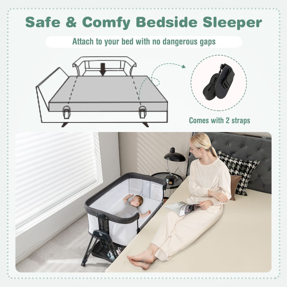 Coast Babybed - Opvouwbaar - Reiswieg - Max. 9 kg - Zwart
