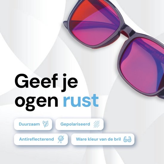 LC Eyewear Computerbril - Blauw Licht Bril Zonder Sterkte - Blue Light Glasses - Beeldschermbril Vierkant - Unisex Bril Zonder Sterkte - Rood