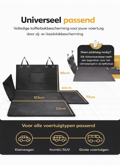 Heldenwerk Kofferbakbescherming hond met zij- en bumperbescherming - universele auto kofferbak hondendeken waterdicht en krasbestendig - kofferbakdeken honden