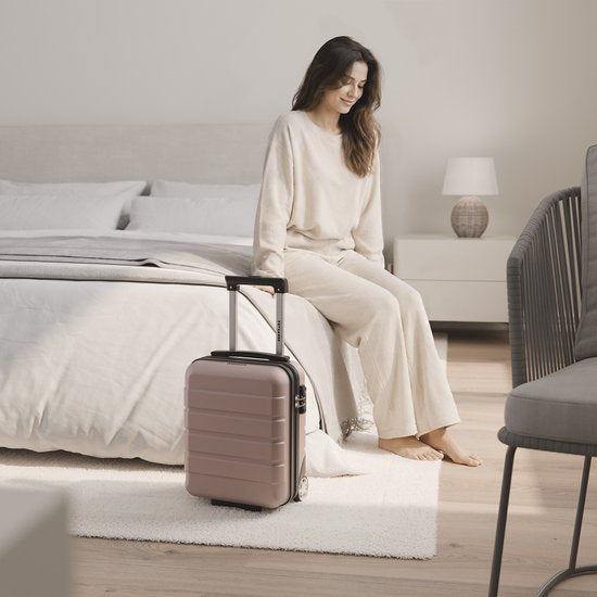 TRVLMORE Handbagagekoffer - 40x30x20 cm - Underseater - 24L - TSA-slot - 2 Wielen - Roségoud