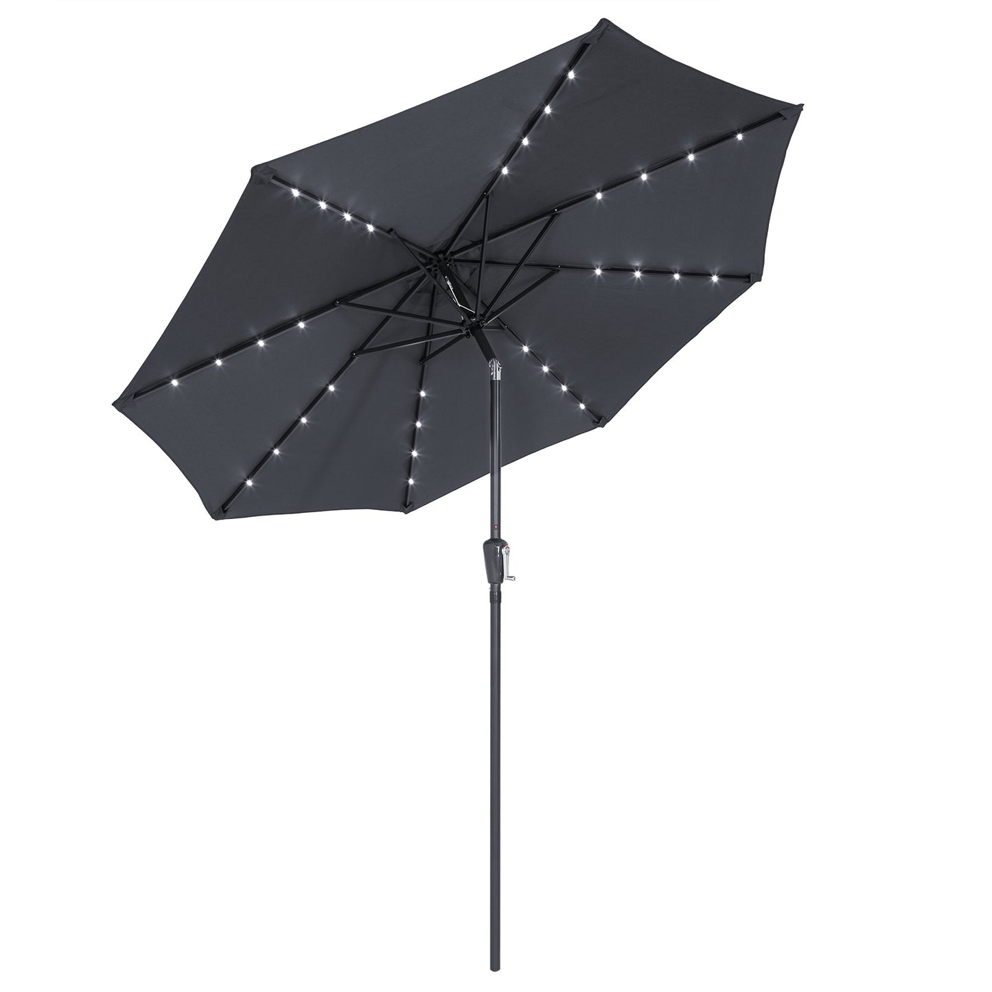 Kingsleeve Parasol - LED-verlichting 300 cm Solar - Antraciet