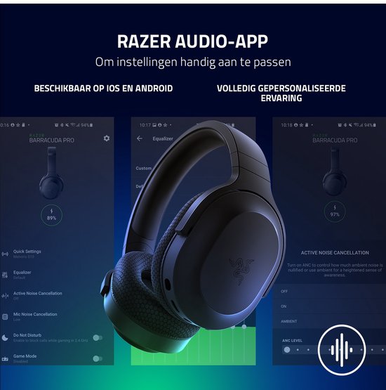 Razer Barracuda X (2022) - Draadloze Gaming Headset - PC/PlayStation/Switch/Android - Zwart
