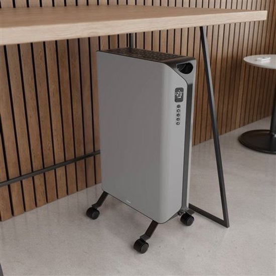 Duux – Edge Smart Olieradiator – 1500W – Grijs Staal – Met App-besturing & Timer – Voor Ruimtes tot 20 m² – Geruisloos & Energiezuinig – Modern Design