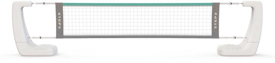Step2 Vero Zwembad Volleybalnet Wit – Volleybalnet voor Zwembad - Verstelbaar 4,5 tot 7,6 m – Inclusief Bal, Pomp en Opbergtas – Verzwaarbare Basis – Voor Zwembad en Tuin