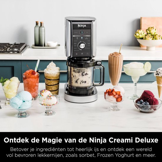 Ninja Creami Deluxe - 10-in-1 IJsmachine - Ice Cream Maker voor Roomijs, Milkshake, Slushi, Smoothie Bowl en meer - Foodi - NC501EU