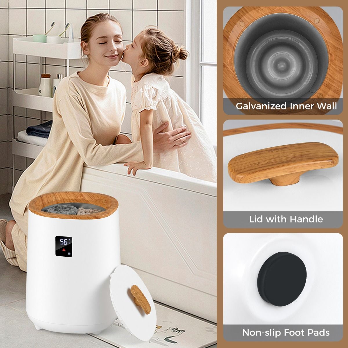 Coast Handdoekverwarmer Emmer - Snelle verwarming - 18 liter capaciteit - Wit