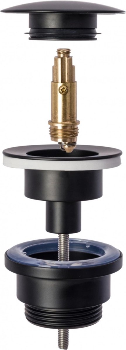 REA Clickwaste - Zwart - Voor Wastafel met Overloop - 44 mm