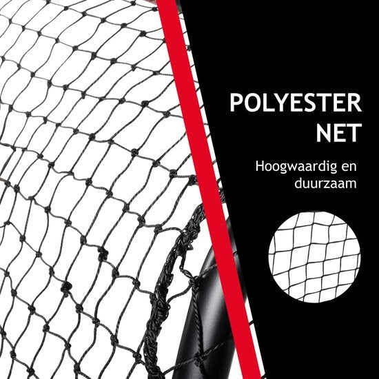 Dunlop Voetbaldoel - Voetbal Goal 300 x 200 x 120 cm - Voetbalgoal Groot - Buitenspeelgoed voor Kinderen en Volwassenen - Snelle Montage - Voetbal Training Doel - Metaal - Zwart/ Rood