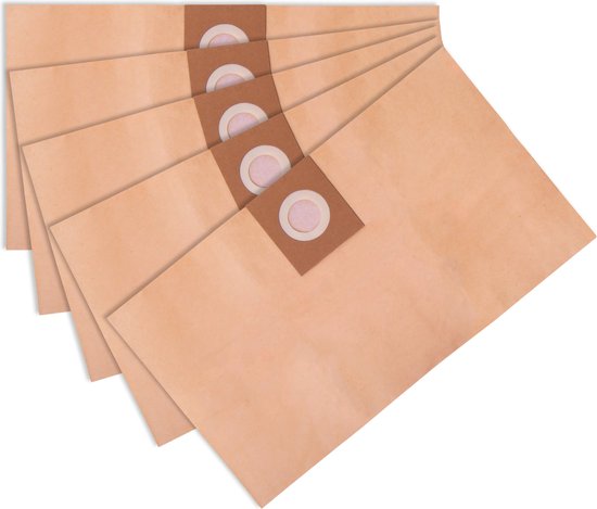VONROC Stofzuigerzakken voor VC504AC, VC506AC & VC509AC nat-en droogzuiger/alleszuiger – 5 stuks