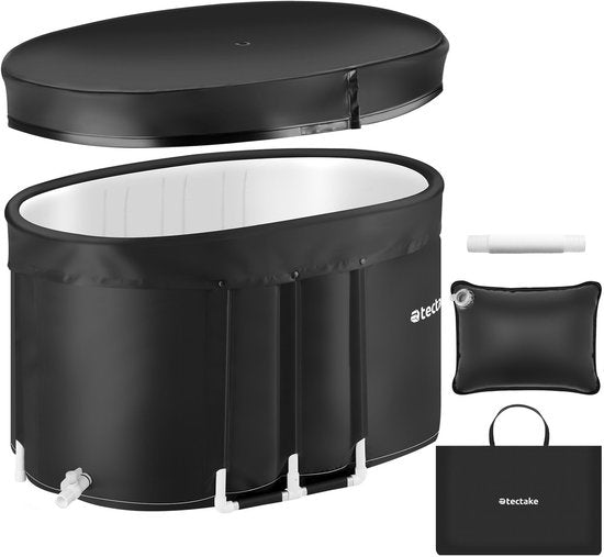 tectake® IJsbad Espoo - Ice Bath - Zitbad - 105 x 70 x 66 cm - 375 Liter - Opvouwbaar IJsbadkuip met Aluminium Frame en Beschermhoes - 3-voudige Isolatie - Inclusief Draagtas en Waterkussen