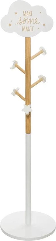 Atmosphera Kapstok - beige/wit - MDF hout - 5 haaks - 35 x 135 cm