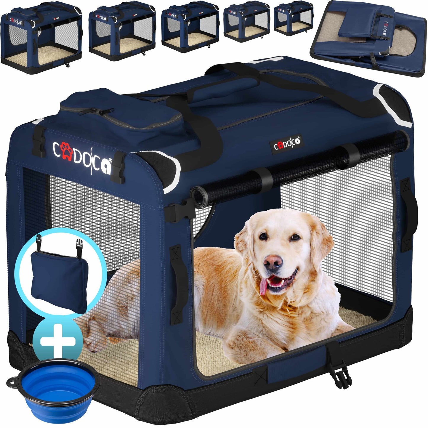 Cadoca Honden & Katten Reismand M - 60x43x45cm - Marine Blauw
