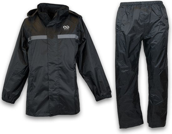 Infinity Goods Regenpak - Dames & Heren - Maat XXL - Waterdicht & Ademend - Reflecterend - Zwart