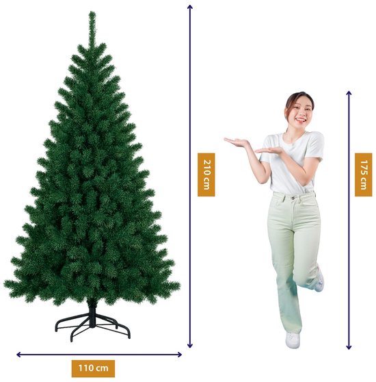 Arti Casa Kunstkerstboom 210 cm - Spar voor Kerst met Kerstboomstandaard - Kerstboom Kunststof - Kerstdecoratie voor Binnen - Groen