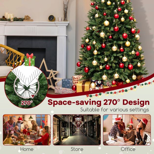 Coast Kerstboom - LED - 270° Hoekontwerp - 1137 Takuiteinden - PVC & Metaal - 240x112cm - Groen