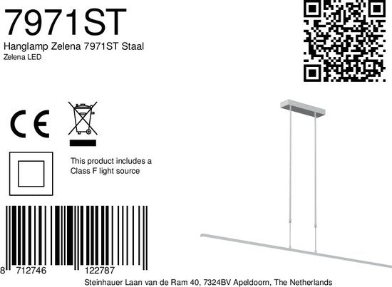 Hanglamp Steinhauer Zelena LED - Staal