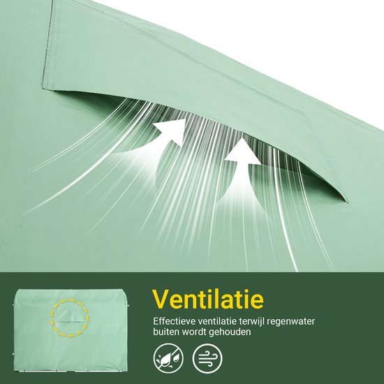 SoBuy KLS11-L-GR Tuinhuis, Waterdichte Buitenkast, Motorstalling met Haken, Fietsgarage en Gereedschapberging, Fietsenstalling, Opslagruimte, Groen, 159x219x165 cm